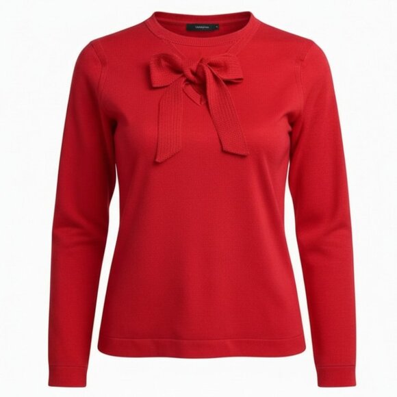 Givenchy Sport Vintage Cranberry Scarf Tie Long Sleeve Sweater Size 34 US Small - Picture 4 of 7